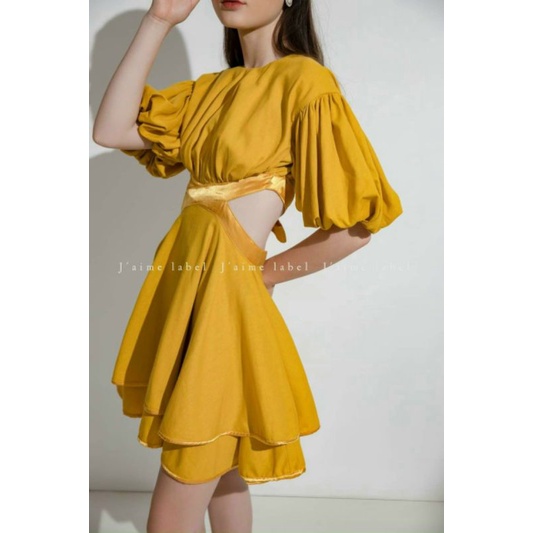 Vải lụa trượt Hàn Châu vàng nghệ, chuẩn áo dài