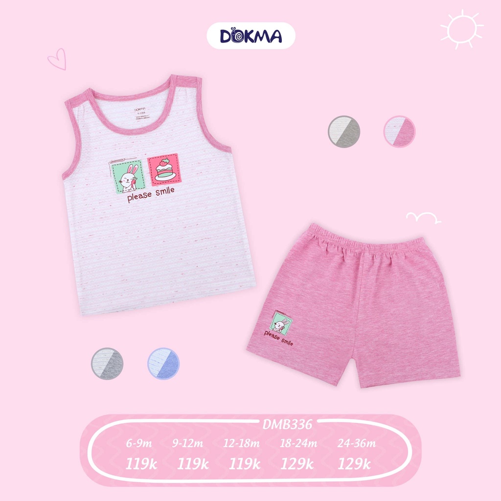 Bộ ba lỗ bé trai gái họa tiết đáng yêu hiệu Dokma size 6 - 18M Tiệm Nhà Sóc