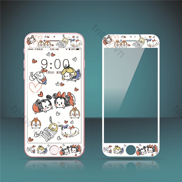 Kính cường lực bảo vệ màn hình họa tiết hoạt hình thích hợp cho Iphone 6 6s I7 I8 Plus 7 8 Plus Se2 6 6S 4.7 5.5