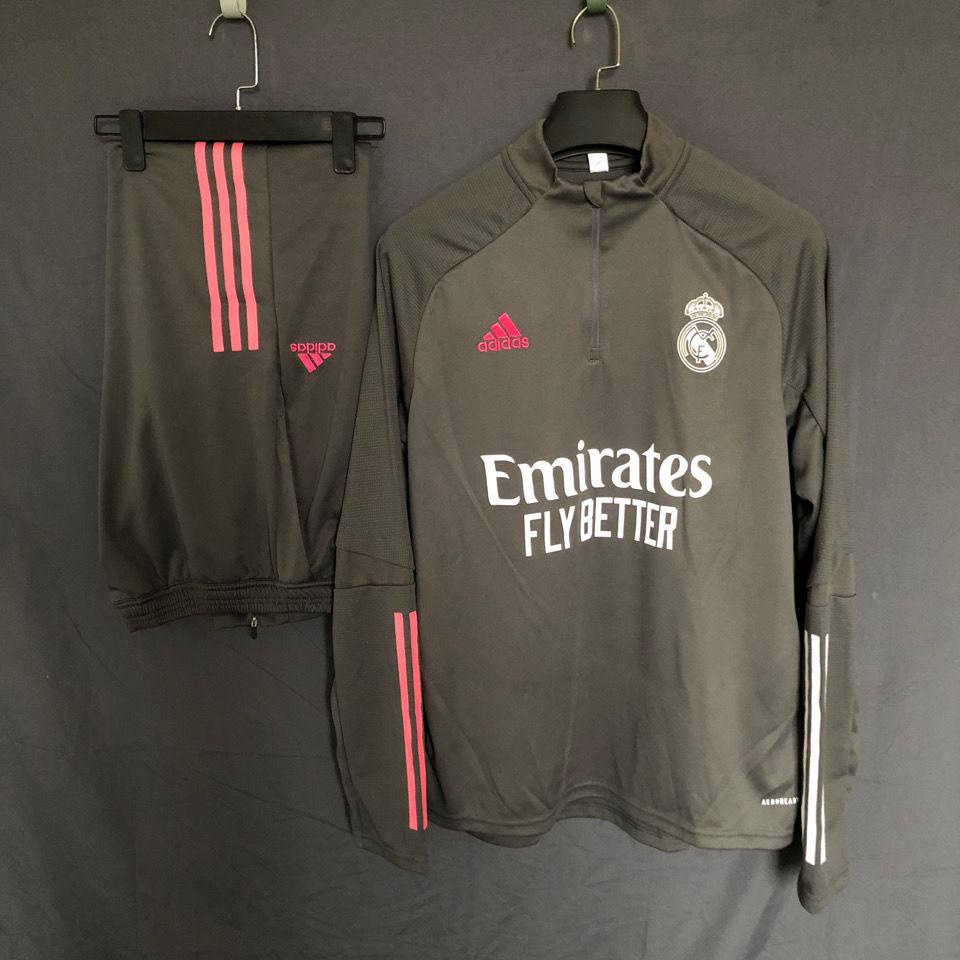 Bộ Đồ Luyện Tập Đá Banh Real Madrid Mùa Thu Đông 2021 Bán Bột Màu Xám Đậm Tiêu Chuẩn Hình Đội Tuyển Đá Banh Real Madrid