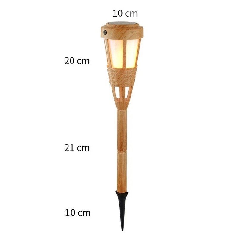 1 Đèn LED Năng Lượng Mặt Trời Mô Phỏng Ngọn Lửa Tre Chống Mưa Trang Trí Sân Vườn Ngoài Trời