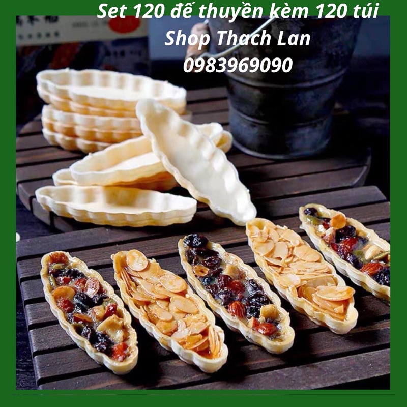 Set đế bánh thuyền 120 cái kèm 120 túi đựng