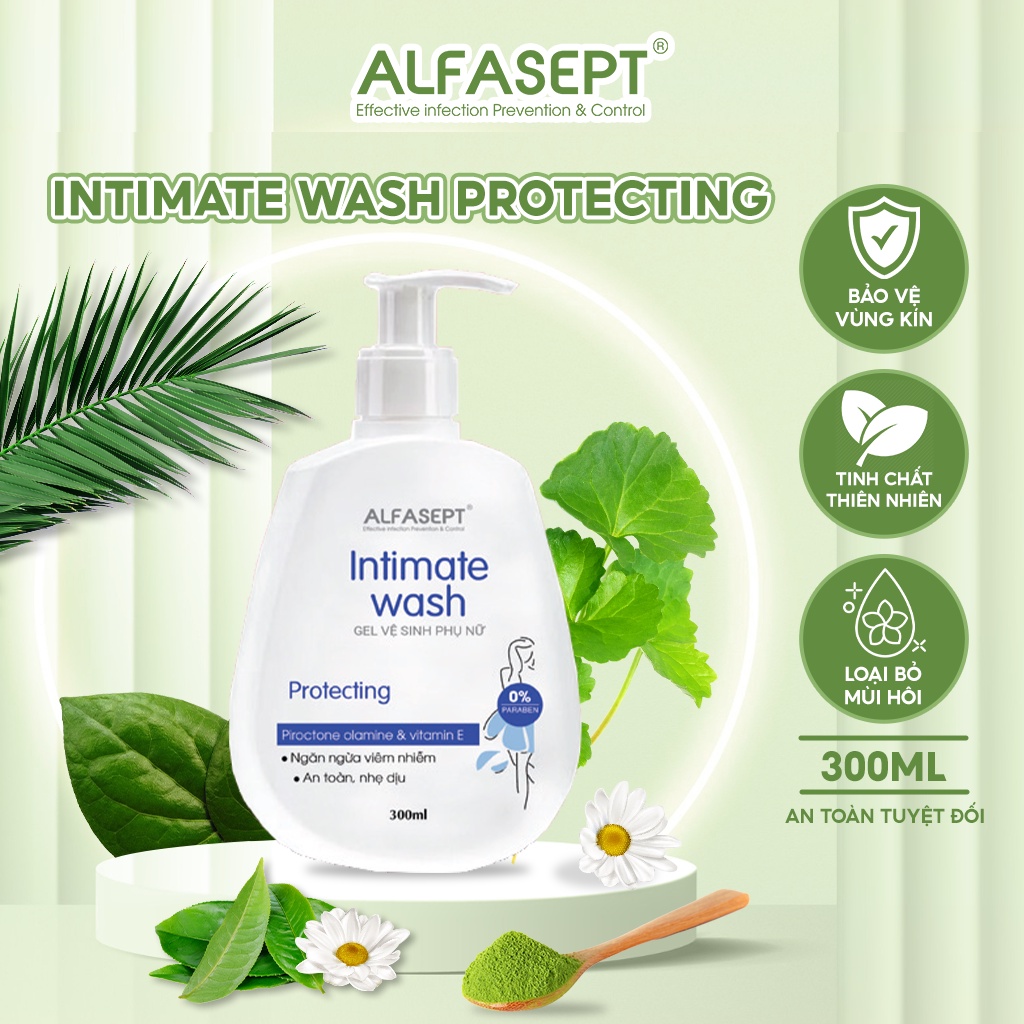 [Tặng Sữa Rửa Mặt] Dung dịch vệ sinh phụ nữ ALFASEPT Intimate Wash Protecting giúp khử mùi vùng kín, khô thoáng cả ngày