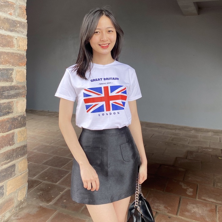 Áo thun Halan in hình cờ Anh phông cotton sang xịn mịn chính hãng