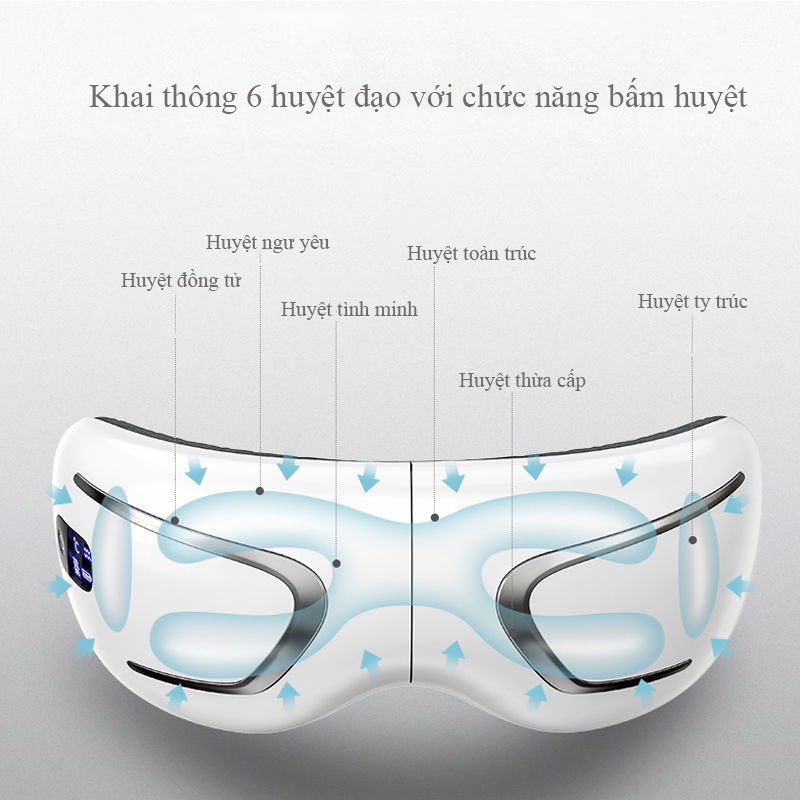 Máy massage mắt thái dương cải thiện giấc ngủ, máy mát xa mắt không dây kết nối bluetooth hỗ trợ giảm nhức mỏi mắt NPR65