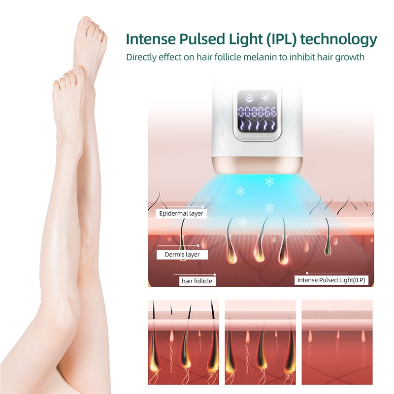 Máy tẩy lông Laser lạnh CkeyiN MT125 IPL 990.000 lần làm mát se khít lỗ chân lông dùng cho cơ thể