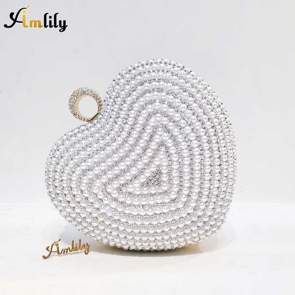 Ví cầm tay trái tim bảo ngọc-Ví dự tiệc-Amlily