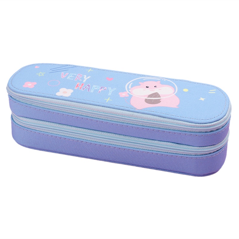 Túi Đựng Bút 2 Ngăn Sức Chứa Lớn Có Khóa Kéo Cho Trẻ Em