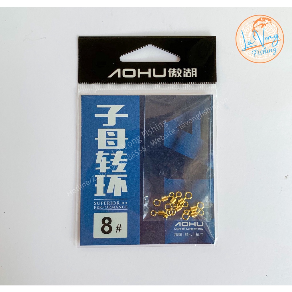[ Vỉ ] Khóa Mani Số 8 Câu Đài AOHU - Vàng 7 chiếc