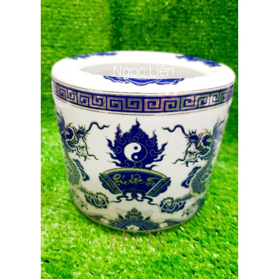 Bộ đồ thờ cúng Bát Tràng cao cấp sứ xanh kim  nhiều  chi  tiết