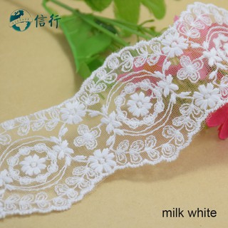 6cm Rộng cotton Thêu Ren Cạnh Ren Vải diy trims mini Đầm Ren Ruy Băng Quần Áo Phụ Kiện 3591