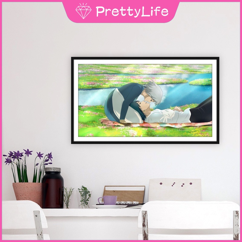 Bộ Tranh Đính Đá 5D Tự Làm Hình Lâu Đài Anime 30x50cm Trang Trí Nhà Cửa