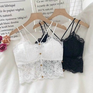 Áo Bra Hai Dây Phối Ren Nút