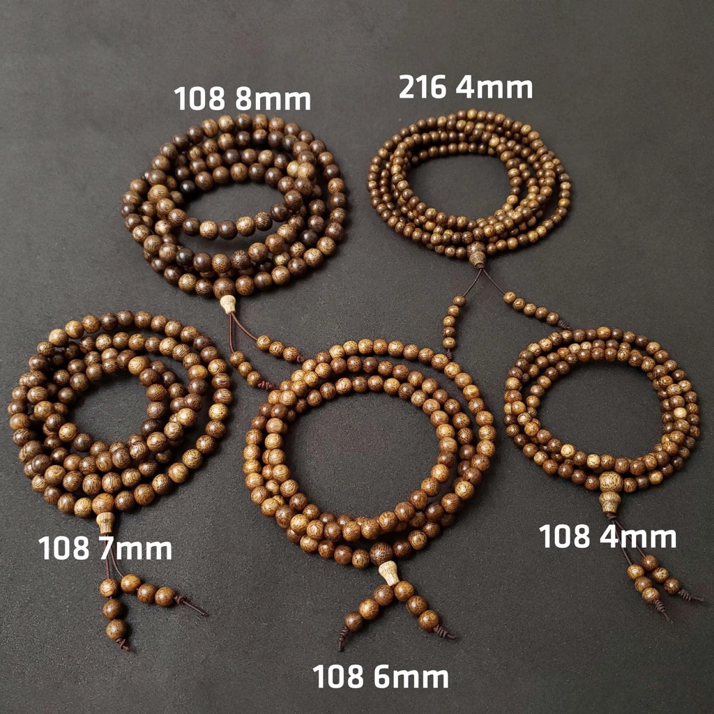 Vòng trầm hương việt chuỗi 108 hạt loại 8mm may mắn bình an thủ công tự nhiên nam nữ đeo - Yến8765