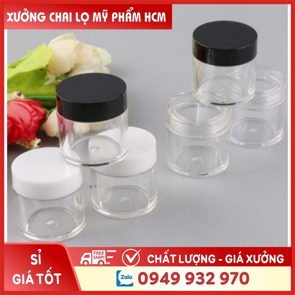 Hủ Nhựa ️ Hủ Nhựa Cao Chiết Mỹ Phẩm Thân Trong Có Lót 10g Dùng Chiết Kem, Chiết Bột, Sang Chiết Mỹ Phẩm Du Lịch