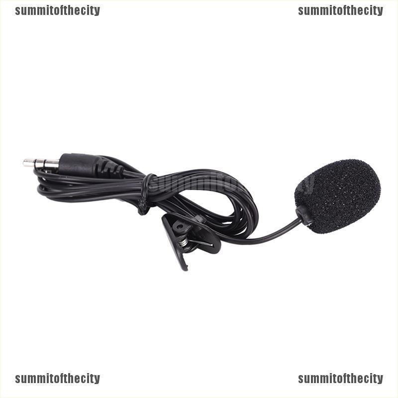 TRANG high quality mini 3.5mm hands-free mic microphone clip on lavalier lapel for pc laptop black VN