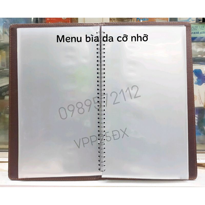 Menu bìa da dài nhỡ 18*32cm