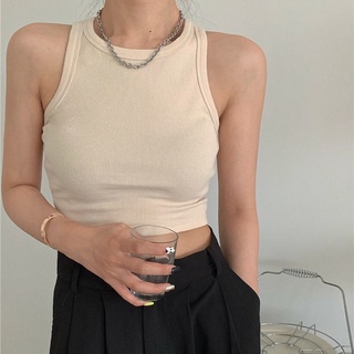 Áo croptop ba lỗ body kiểu dáng basic chất len tăm