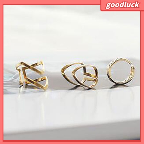 Bộ 3 nhẫn hở hình mũi tên rỗng thời trang cho nữ