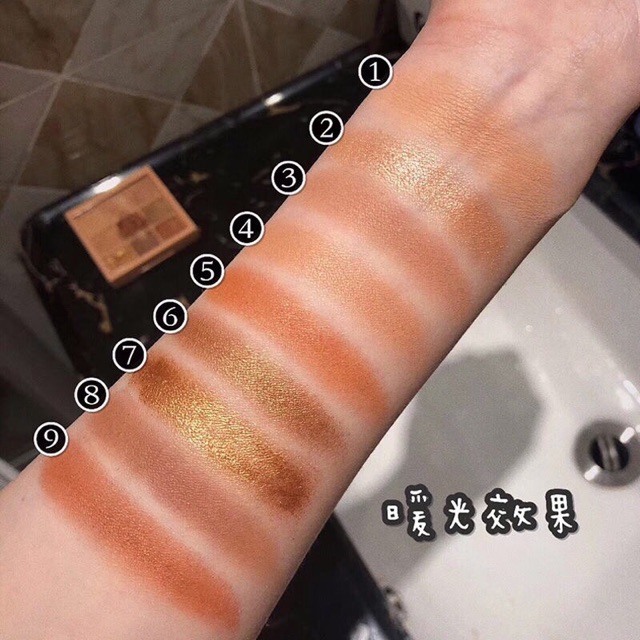 Bảng Phấn Mắt 9 Ô DIKALU Tone Cam có Nhũ Minbeauty (S2)