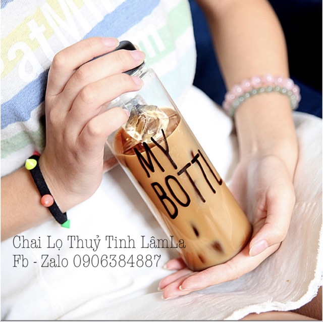 Bình Thuỷ Tinh My Bottle Nắp Nhựa Không In Chữ 420ml