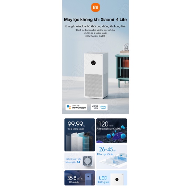 Máy lọc không khí Xiaomi Air Purifier 4 Lite I 4 Compact I 2C , Bản quốc tế - Bảo hành 12 tháng | BigBuy360 - bigbuy360.vn