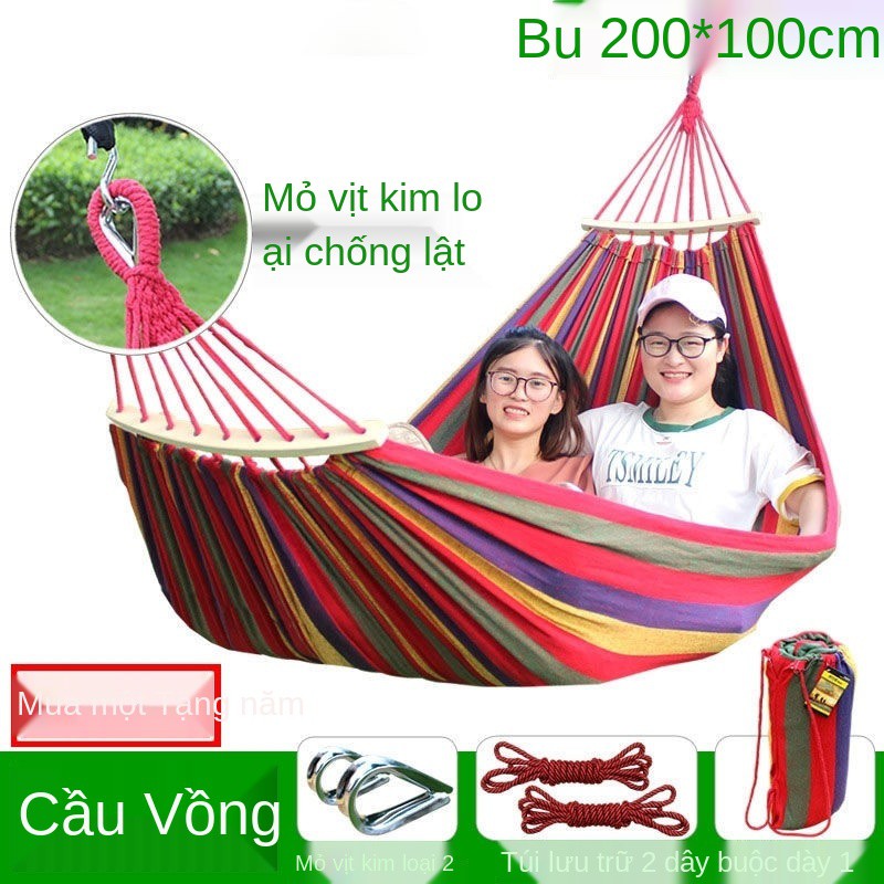 Võng chống lật ngoài trời người lớn bạt dày vải dù đơn xích đu ban công ngủ trong nhà và