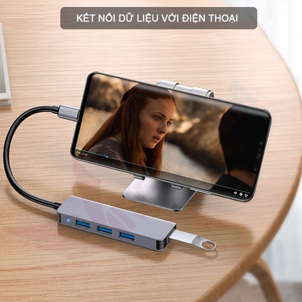 HUB Type C và HUB USB 3.0 tốc độ cao Vinetteam cổng chia usb mở rộng kết nối chuyển đổi cho laptop táo Laptop PC