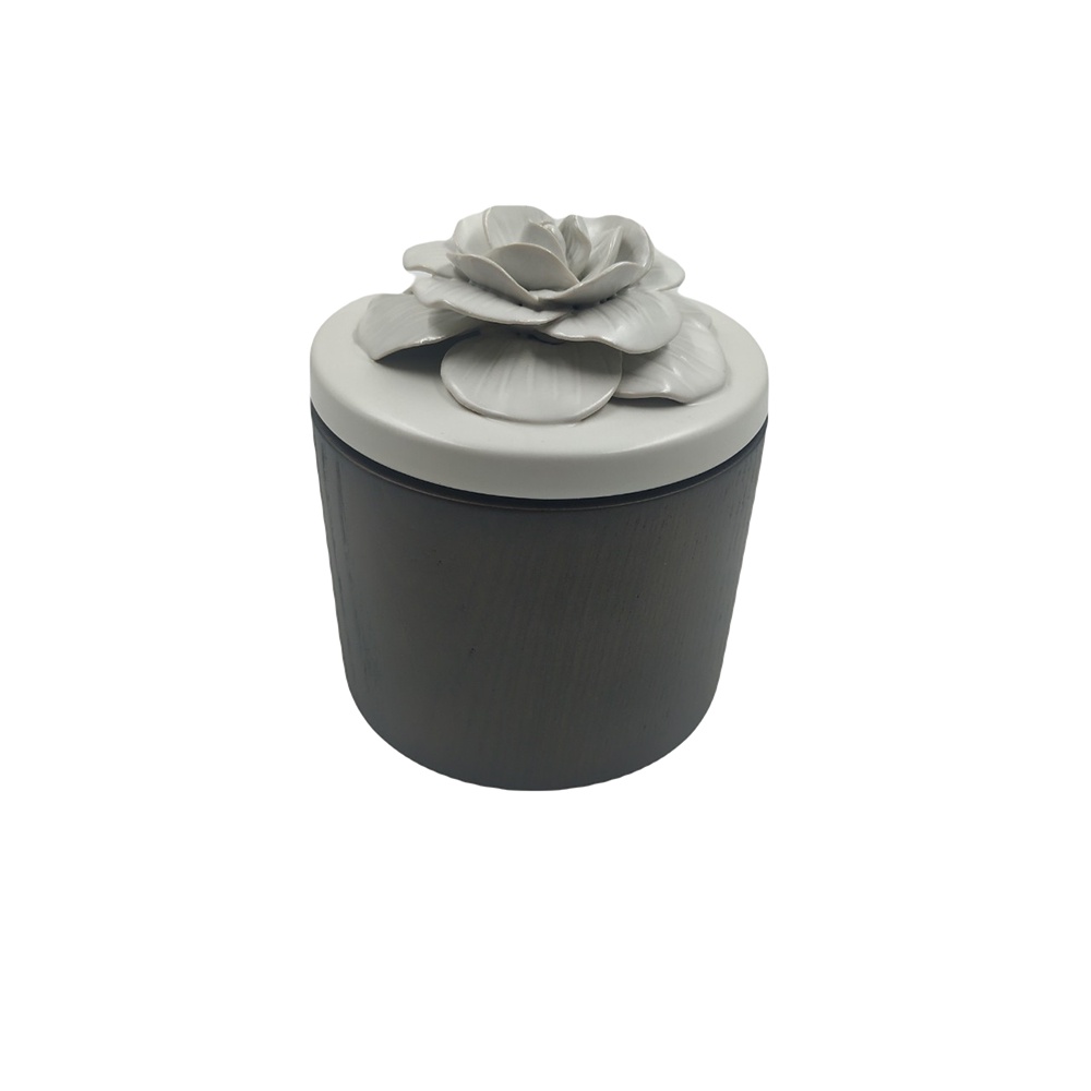 Hộp Gỗ Trang Trí Sonia - Nắp Gốm Hoa, Trang Trí Nhà Cửa / Spa - SDW022