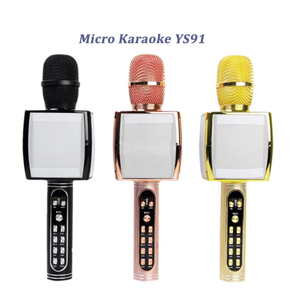 Micro karaoke không dây YS91 kết nối Bluetooth - Hỗ trợ ghi âm - Bh 6 tháng