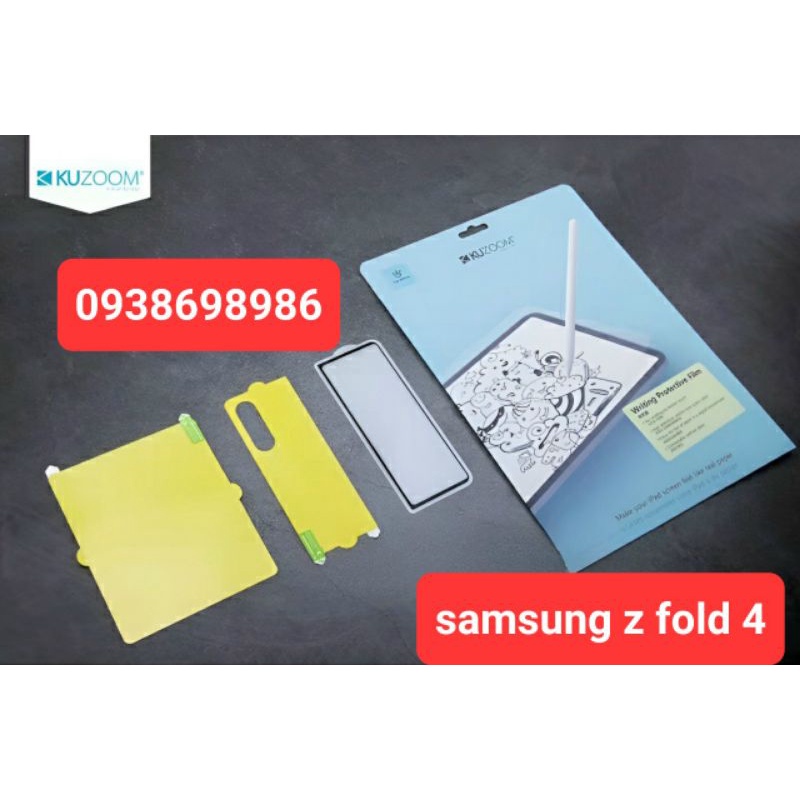 Bộ 3 Miếng dán Kính + Dẻo Kuzoom cho Samsung Galaxy Z fold 4 / Z Fold 3 5G mặt trước, mặt sau bảo vệ máy tốt