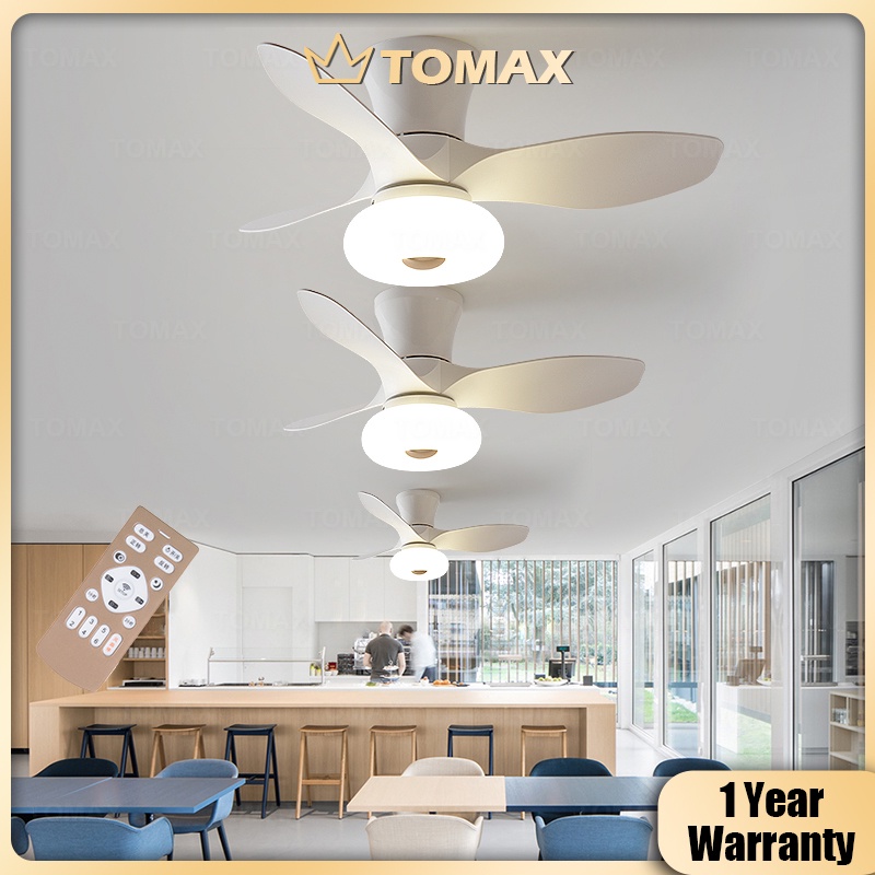Quạt Trần Tomax 84CM Bắc Âu 66Watt Đèn Cho Phòng Ngủ Quạt Trần Phòng Ăn Đơn Giản Đèn Gió Điện Văn Phòng
