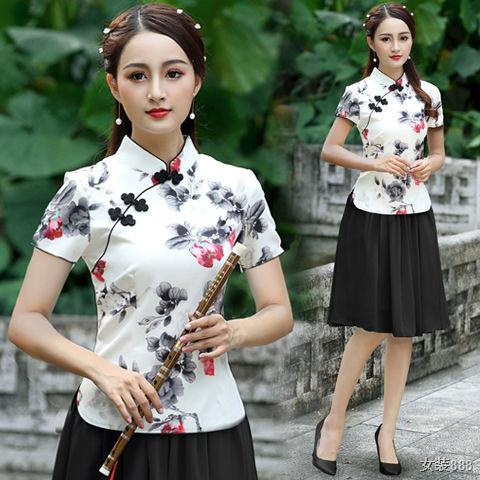 Các mẫu mùa xuân, hè và thu, kiểu Hanfu cải tiến theo phong cách cổ điển của Trung Quốc, áo khoác sườn xám cỡ l