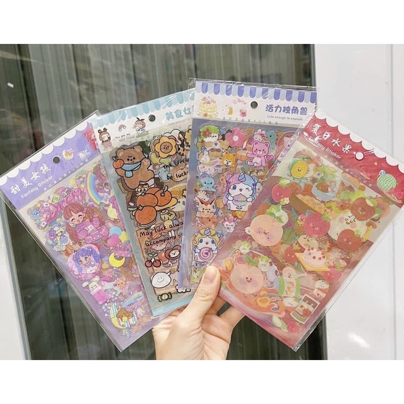 Sticker 6 tấm trong suốt