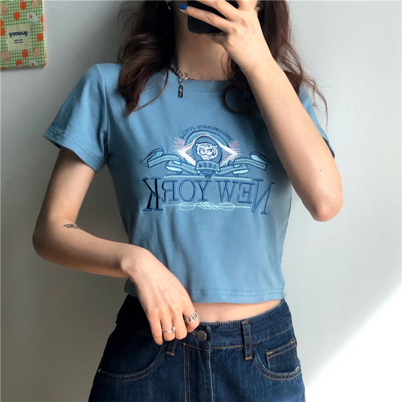 Áo croptop kiểu NY, áo croptop ôm Choose Us CA018