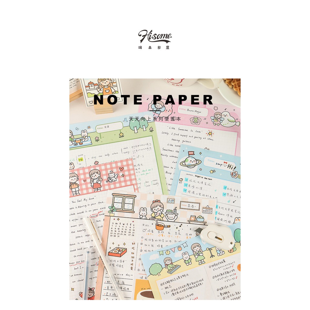 Giấy Note Ghi Chú Refill B5 Hisome Giấy Note Dán Trang Trí Dán Sổ Planner Bullet Journal