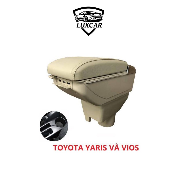 Hộp tỳ tay xe TOYOTA VIOS-YARIS 2014-2020 tích hợp cổng sạc USB | Chất liệu da PU cao cấp