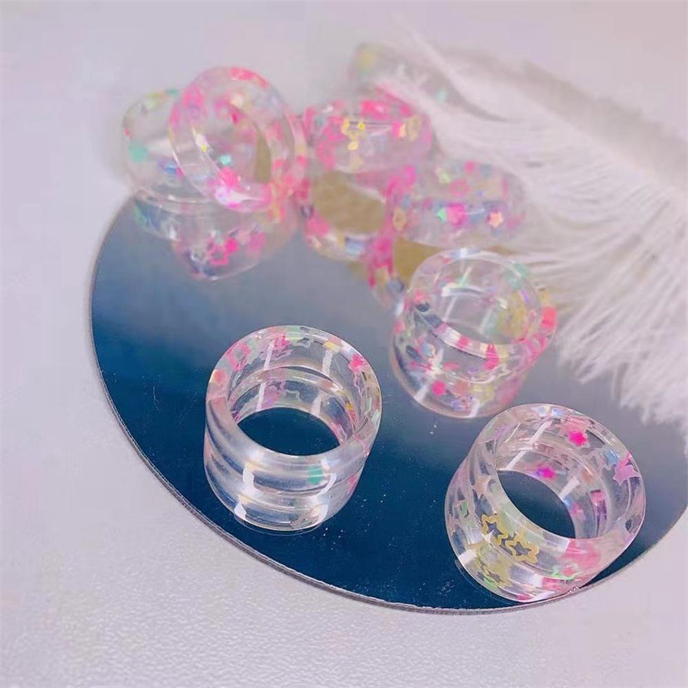 Nhẫn Resin Trong Suốt Dễ Thương Phong Cách Hàn Quốc Cho Nữ