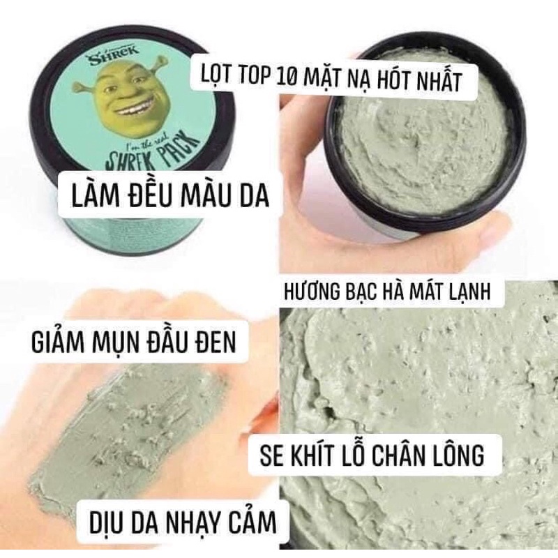MẶT NẠ ĐẤT SÉT BẠC HÀ DREAMWORKS I’M THE REAL SHREK PACK HÀN QUỐC