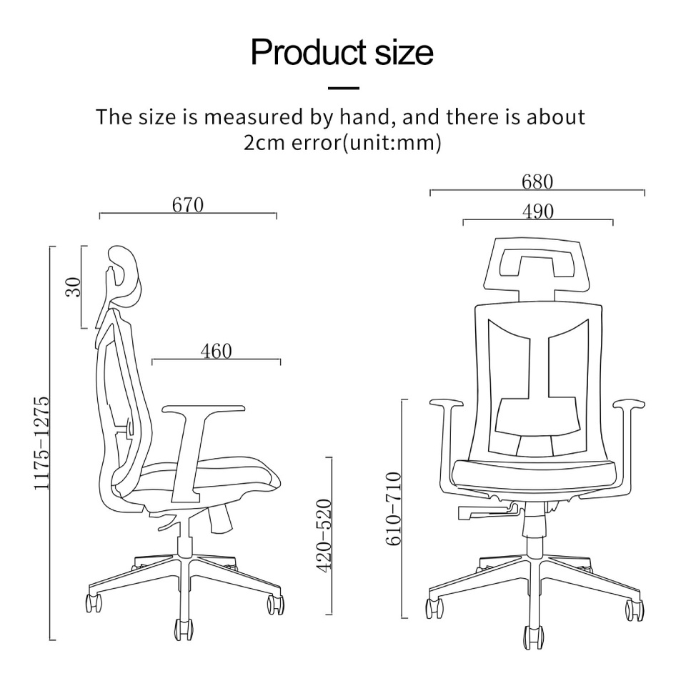 Ghế công thái học Ergonomic GOVI Felix F6211A - Tựa đầu, tựa tay điều chỉnh, mâm ghế ngả và khóa 3 vị trí