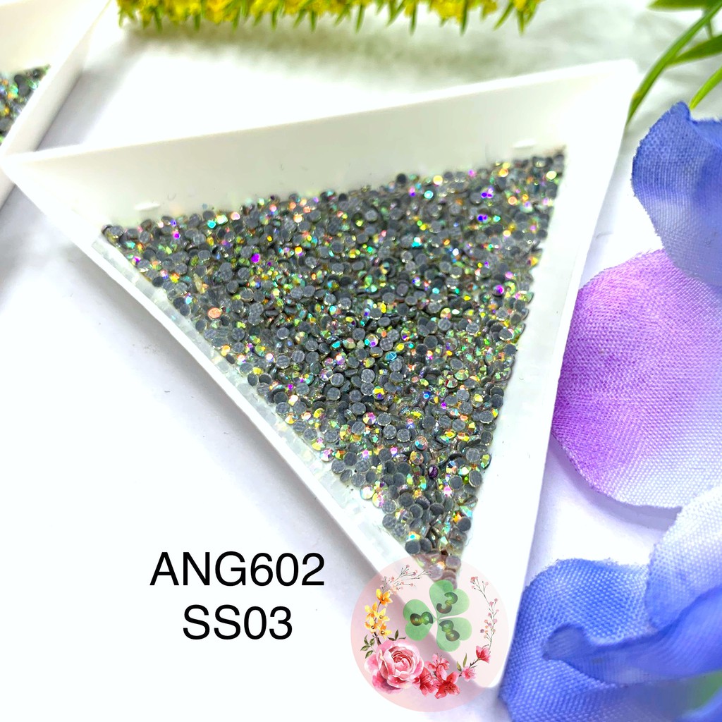 Mã ANG 602 Size 3, Size 4 . Đá Chân Lưới "Crystal AB" đính trang trí móng siêu lấp lánh.