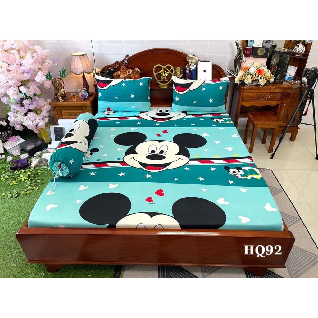 Bộ ga giường thun lạnh Hàn Quốc cute Xưởng Ga Gối Tuệ Mẫn - TM185 | BigBuy360 - bigbuy360.vn