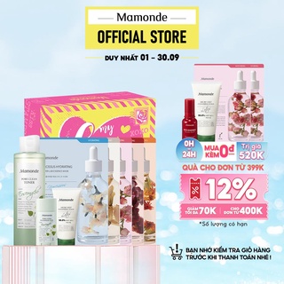 [ ĐỘC QUYỀN SBD] Bộ sản phẩm làm sạch & giảm bã nhờn Mamonde Pore Clean & dưỡng ẩm với mặt nạ từ hoa Mask Sheet