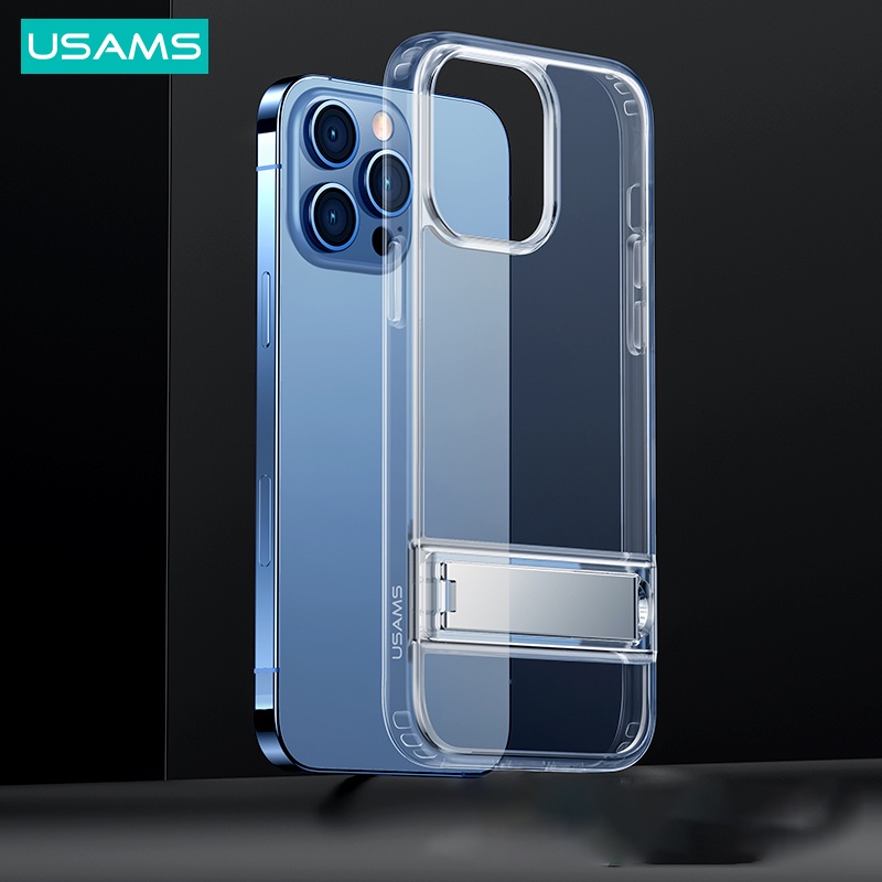 Usams Ốp Điện Thoại TPU Silicon Mềm Trong Suốt Có Thể Gập Lại Cho i14