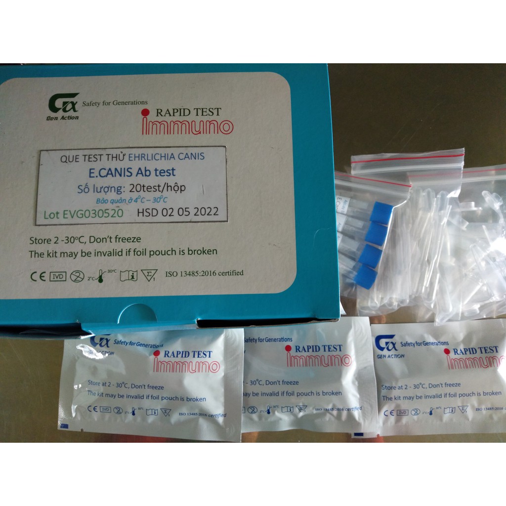 QUE TEST KÝ SINH TRÙNG MÁU TRÊN CHÓ E CANIS