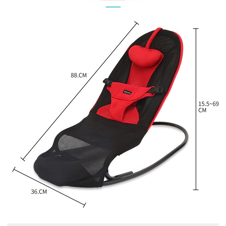 Ghế rung nhún cao cấp có gối nằm, ghế rung bập bênh đa năng có thanh treo đồ chơi cho bé sơ sinh