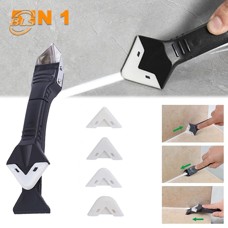 Dụng Cụ Cạo Keo Dán Kính Cửa Sổ 5 Trong 1 Với Đầu Silicon Bền Đa Năng Tiện Dụng
