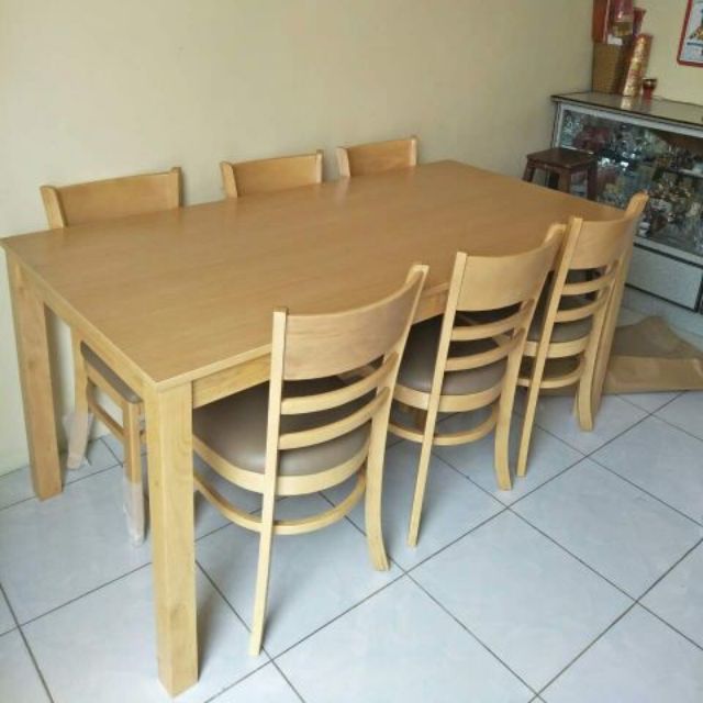 Set bàn ăn 6 ghế màu đen nệm đen (Freeship nt HCM, Dĩ An, Biên Hoà)