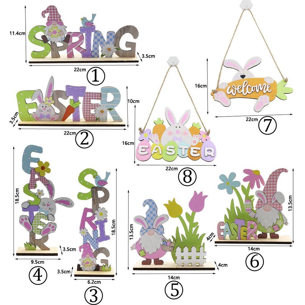 YIYU Phụ Kiện Trang Trí Bằng Gỗ Hình Thỏ Không Mặt Có Thể Tái Sử Dụng