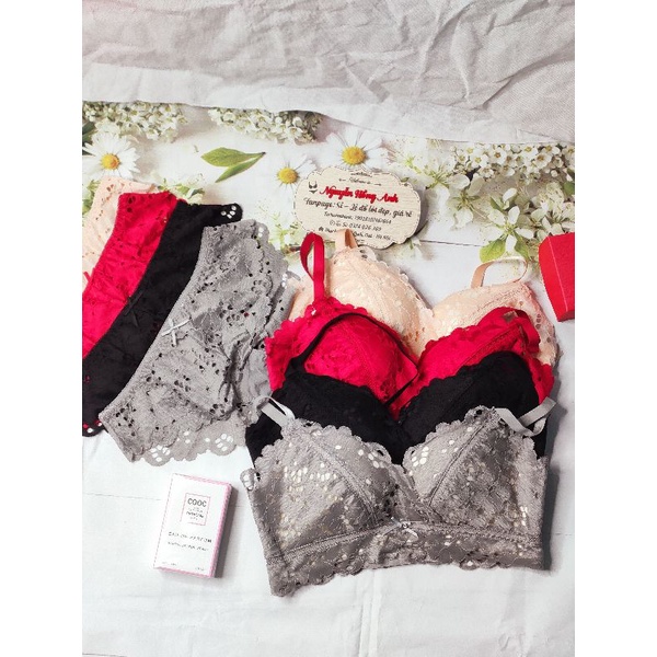 Sét bộ đồ lót nâng ngực đệm mỏng không gọng - Sét bộ đồ lót ren | BigBuy360 - bigbuy360.vn